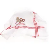 Keukendoek Honingraat geborduurd Mannele Bretzel
