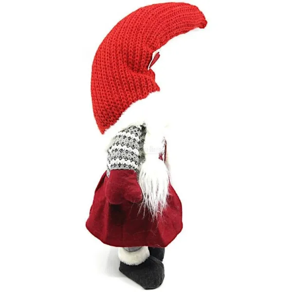 Großer Gnom Mädchen mit Matte und gestricktem Hut 68 cm