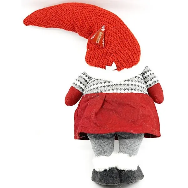 Großer Gnom Mädchen mit Matte und gestricktem Hut 68 cm