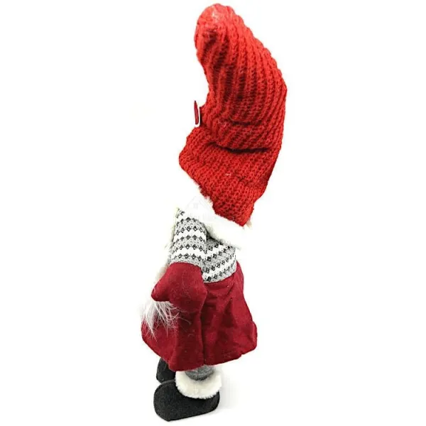 Großer Gnom Mädchen mit Matte und gestricktem Hut 68 cm