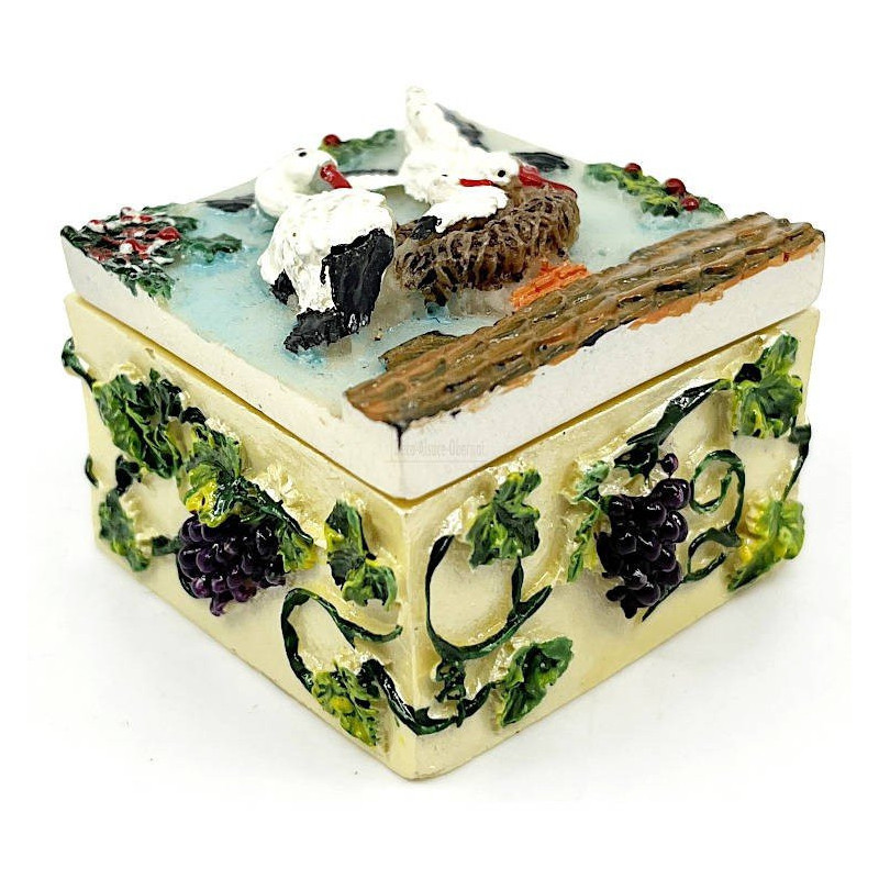 Small resin box with Alsatian Stork decoration