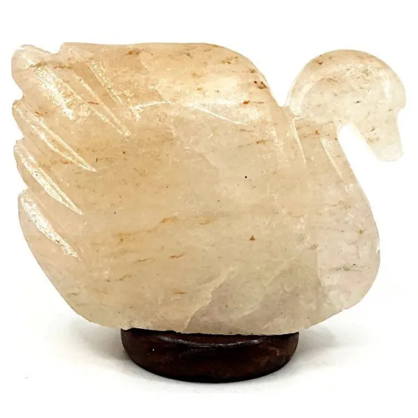 Lampe Cygne en Cristal de Sel de l’Himalaya