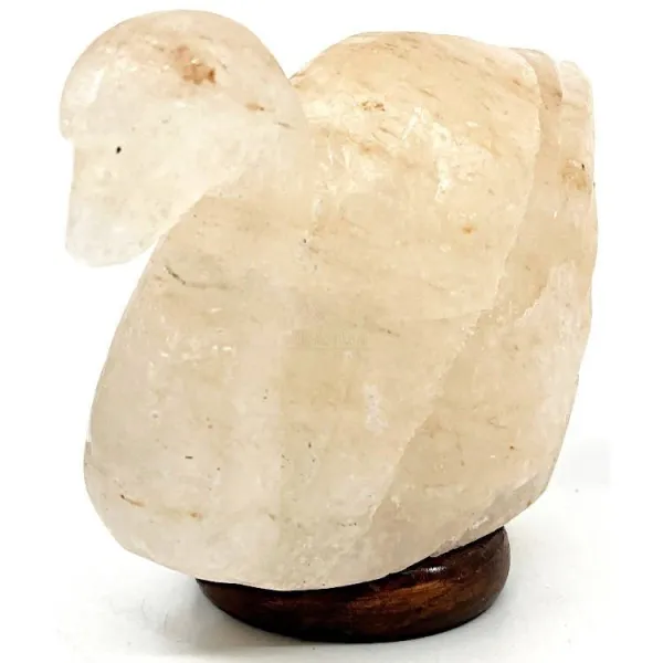 Lampe Cygne en Cristal de Sel de l’Himalaya