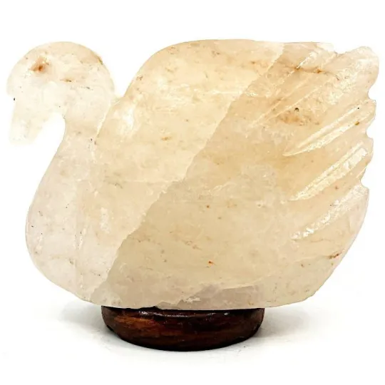 Lampe Cygne en Cristal de Sel de l’Himalaya