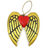 Ailes et Coeur d'Ange de Noël doré avec Cordelette