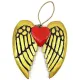 Ailes et Coeur d'Ange de Noël doré avec Cordelette