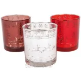 Reindeer Sled Glass Tealight Holder