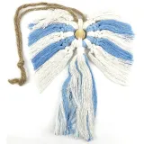 Ange Gardien Nature/Bleu en Macramé