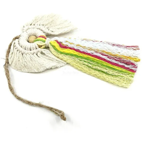 Ange Gardien Arc en Ciel en Macramé