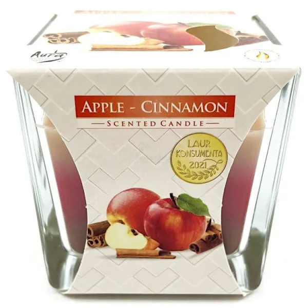 Weihnachtskerze 2 Dochte Arc en Ciel Apfel Zimt