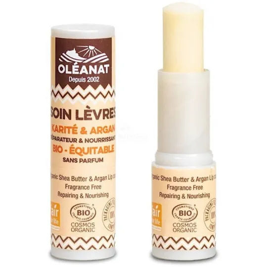 Baume à lèvres Bio au Beurre de Karité et Huile d’Argan