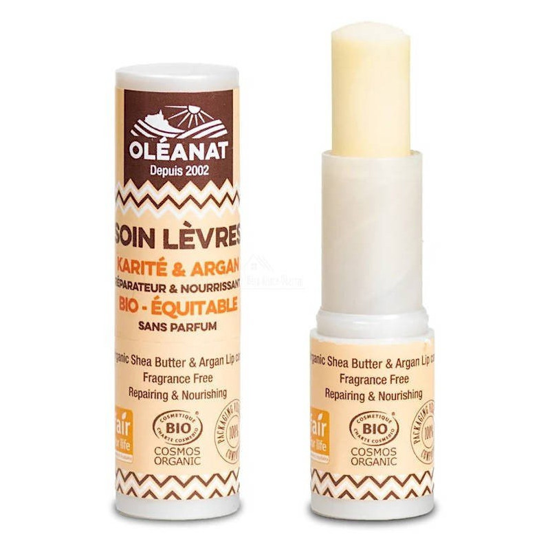 Baume à lèvres Bio au Beurre de Karité et Huile d’Argan