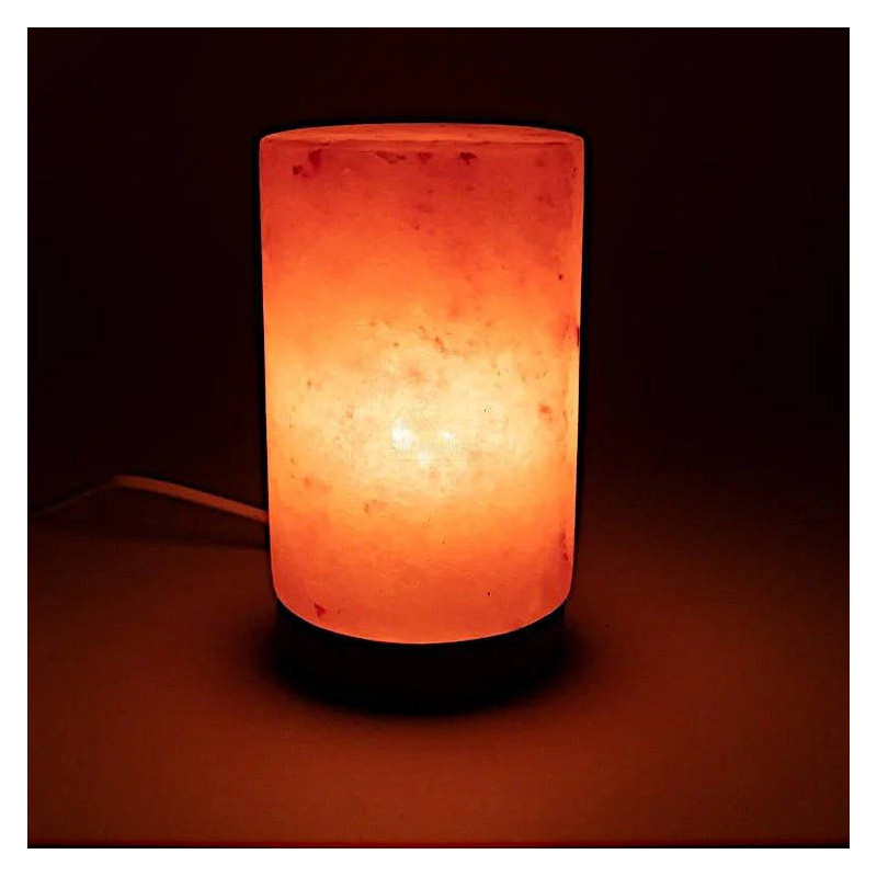 Lampe Cylindre en Cristal de Sel de l’Himalaya