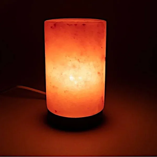 Zylindrische Lampe aus Himalaya-Salzkristall