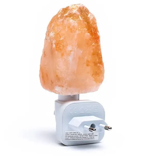 Veilleuse Lampe Cristal de Sel de l'Himalaya + interrupteur