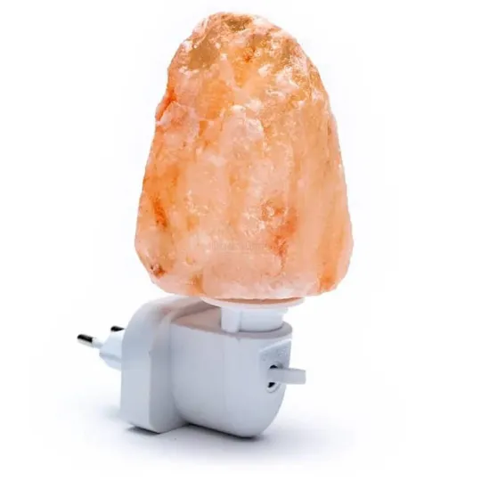 Veilleuse Lampe Cristal de Sel de l'Himalaya + interrupteur