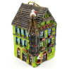 Green Alsatian Turret House Pendant with Stork and Led