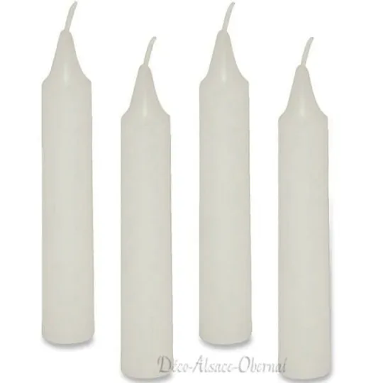 Lot de 4 Bougies Blanches