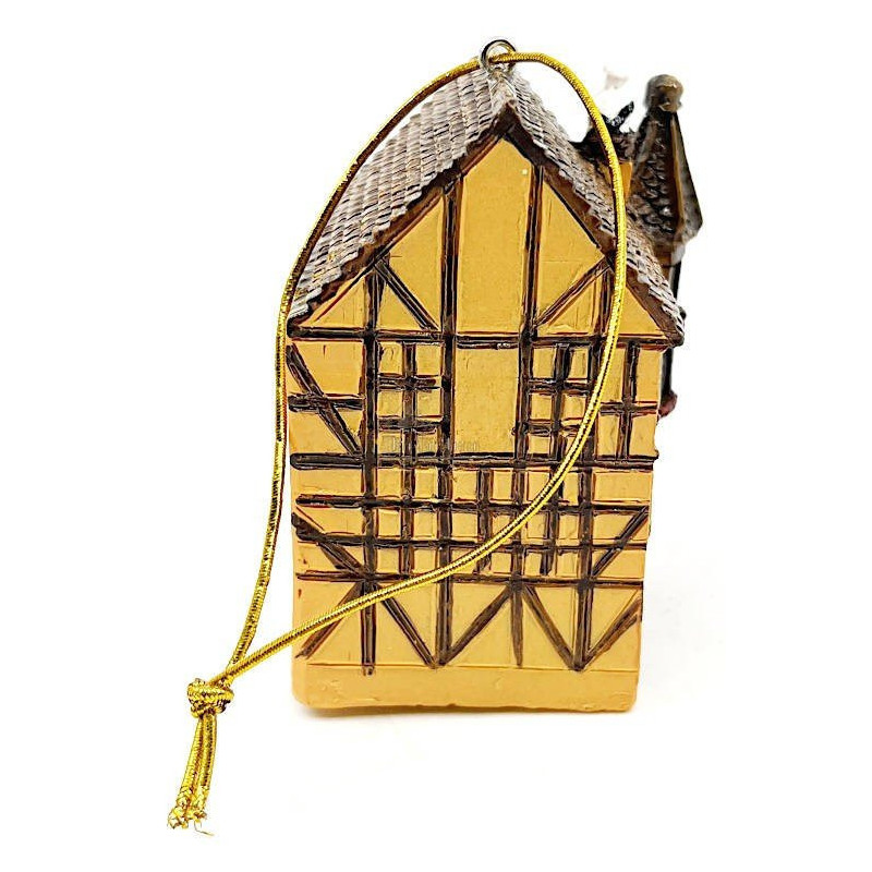 Orange Alsatian Turret House Pendant with Stork and Led