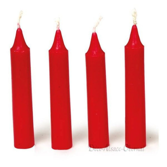 Set von 4 Roten Kerzen