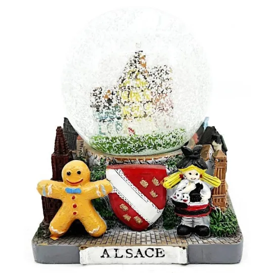Boule de Neige 65 mm en verre décor Monuments Alsaciens