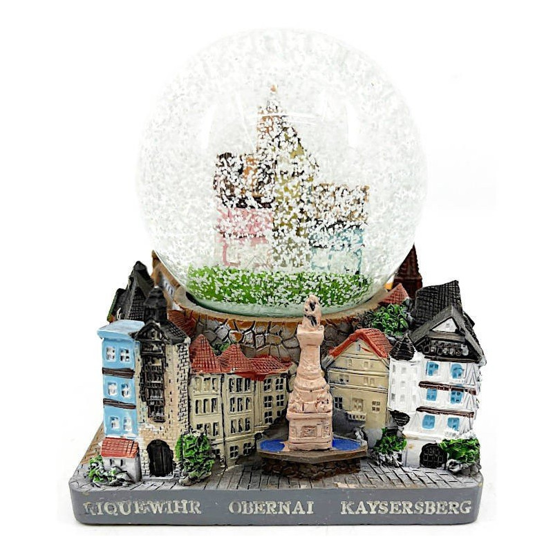 Schneekugel 65 mm aus Glas Dekor Elsässische Monumente