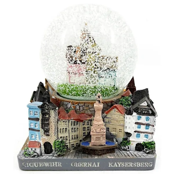 Schneekugel 65 mm aus Glas Dekor Elsässische Monumente