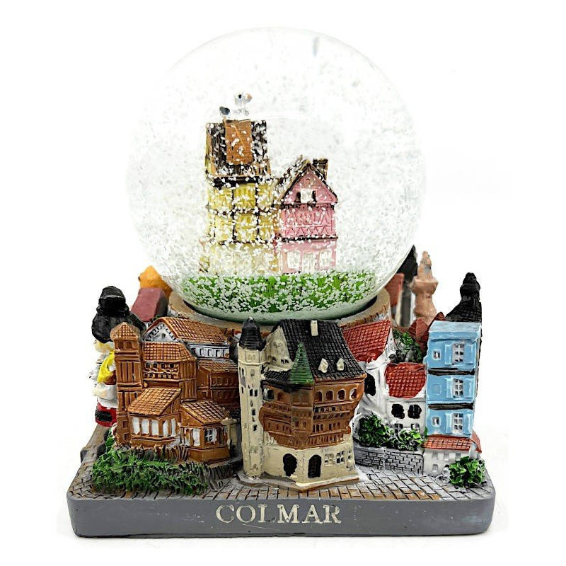 Boule de Neige 65 mm en verre décor Monuments Alsaciens