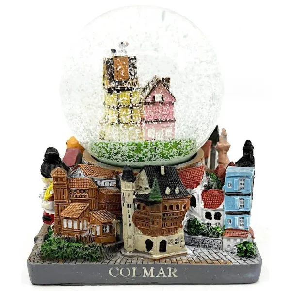 Boule de Neige 65 mm en verre décor Monuments Alsaciens