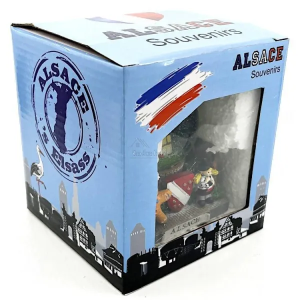 Glass Snow Globe 65 mm decorated with Alsatian Monuments