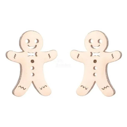 Boucles d'Oreilles dorée Mannele en Pain d'Épices