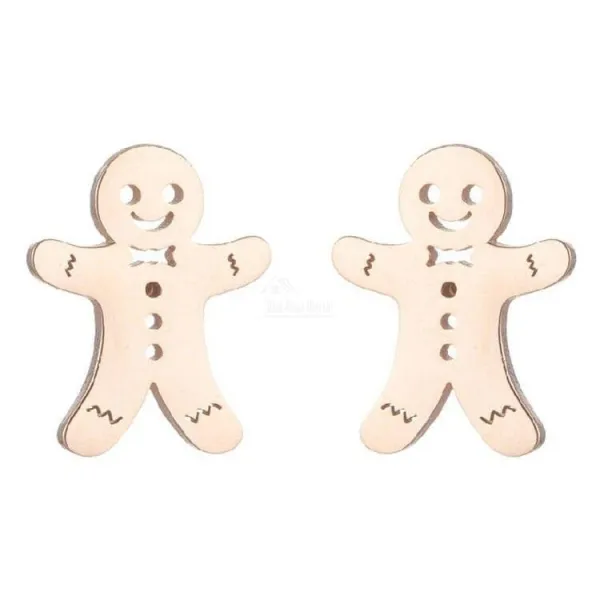 Boucles d'Oreilles dorée Mannele en Pain d'Épices