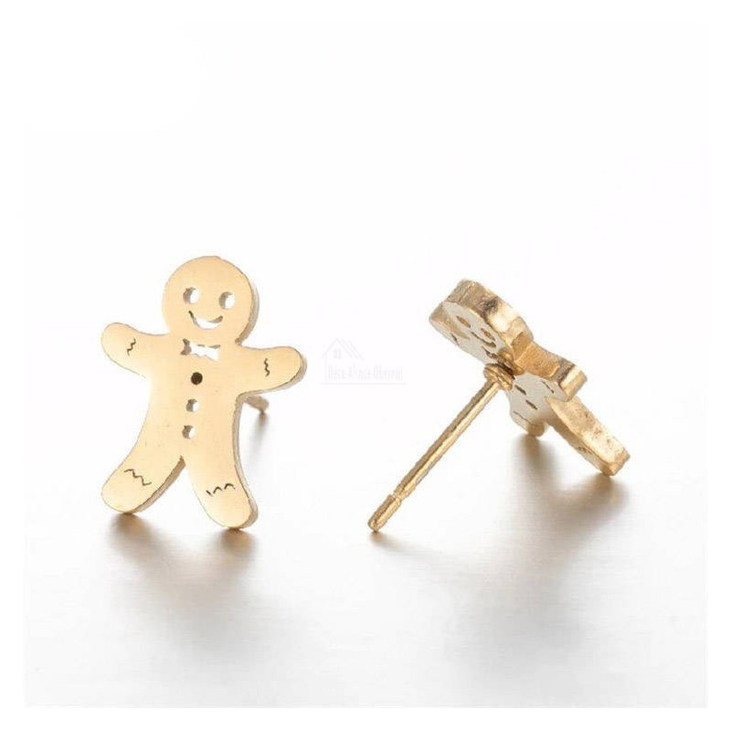 Golden Gingerbread Mannele Earrings