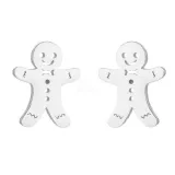 Boucles d'Oreilles argentée Mannele en Pain d’Épices