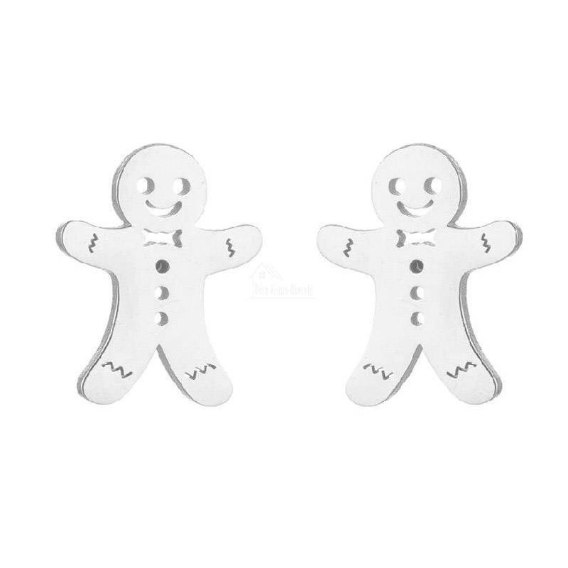 Boucles d'Oreilles argentée Mannele en Pain d’Épices