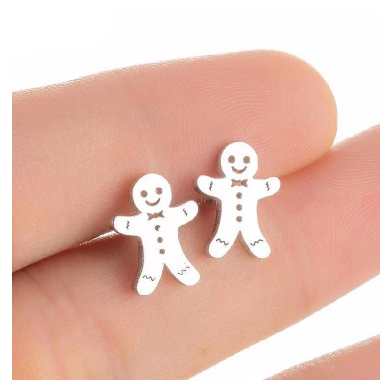 Boucles d'Oreilles argentée Mannele en Pain d’Épices