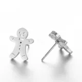 Silver Gingerbread Mannele Earrings