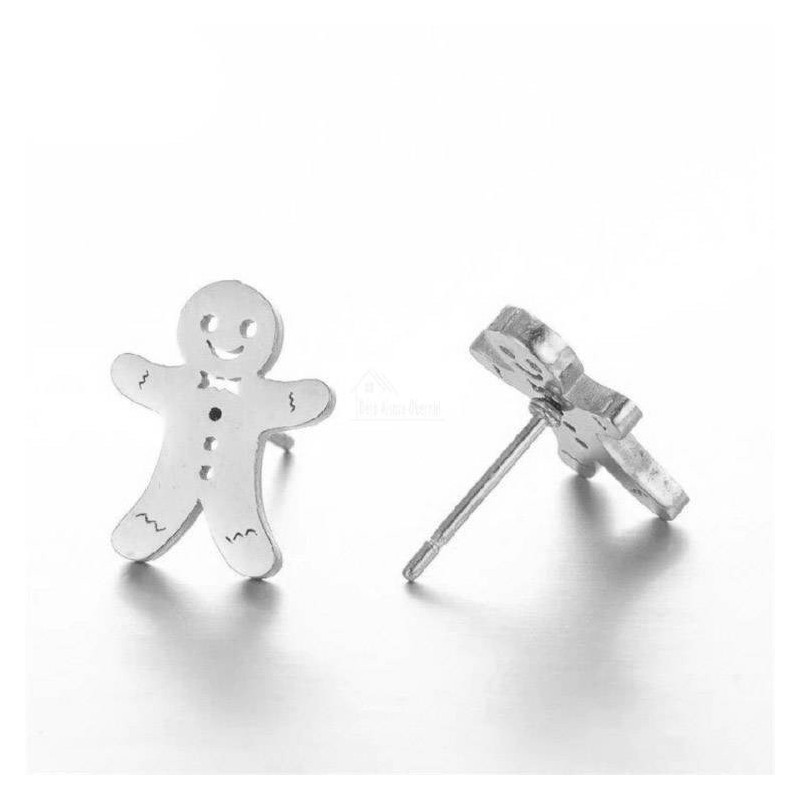 Boucles d'Oreilles argentée Mannele en Pain d’Épices