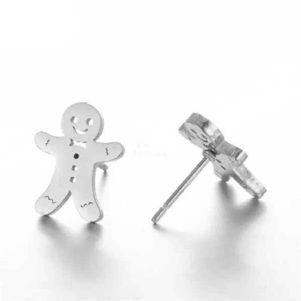 Silver Gingerbread Mannele Earrings