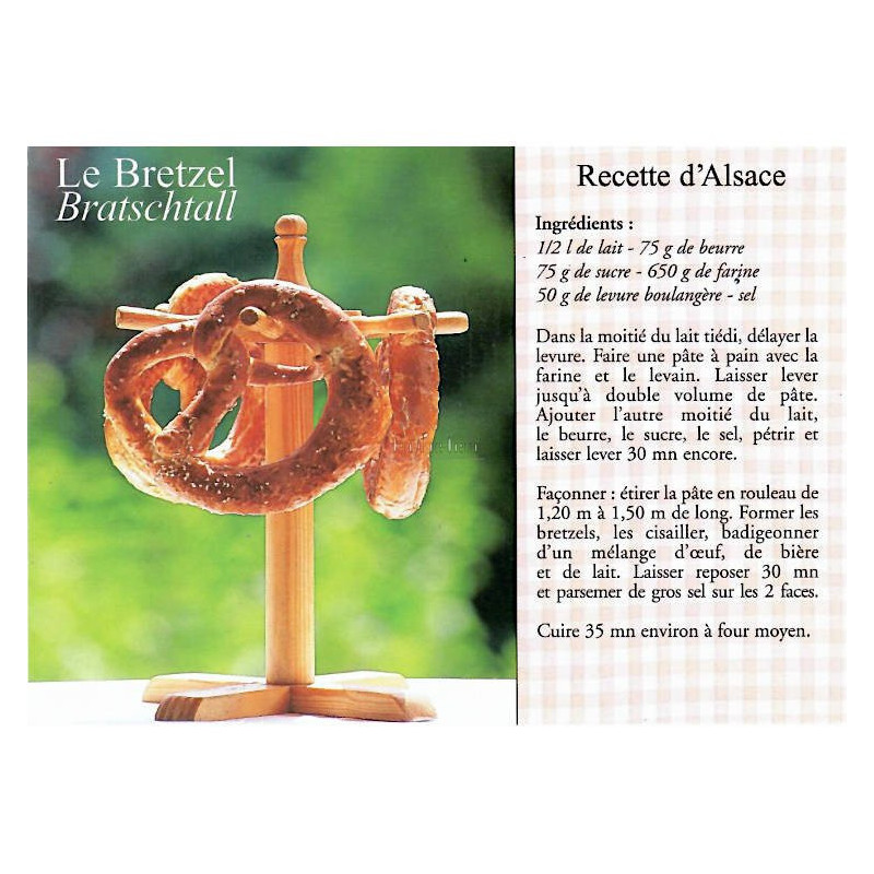 Carte Postale Recette du Bretzel d'Alsace