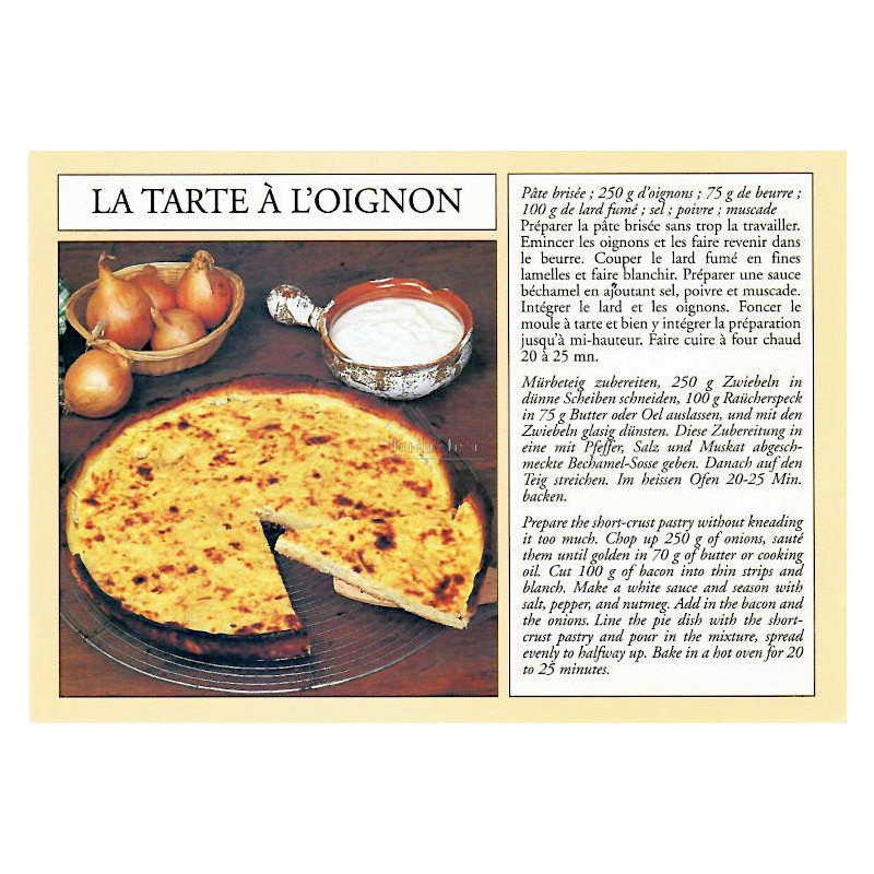Carte Postale Recette Tarte à l'Oignon