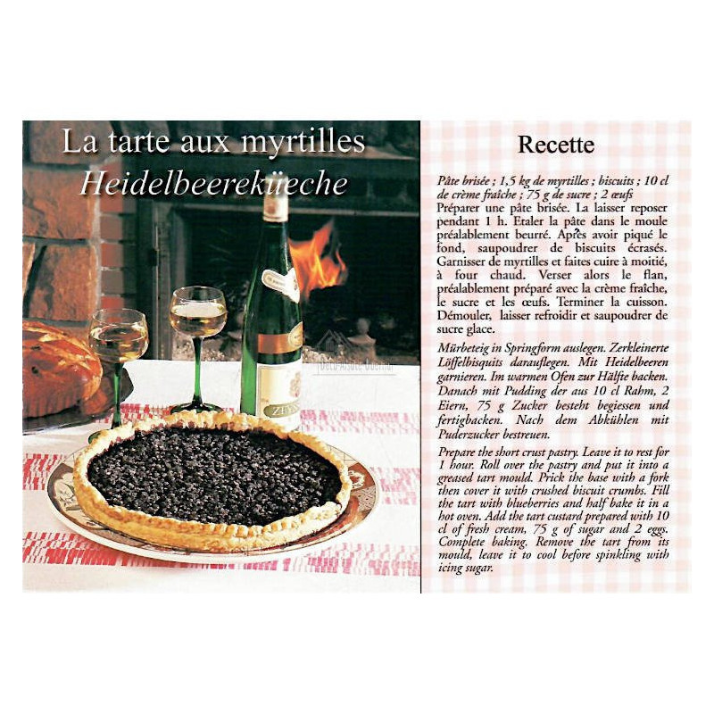 Postkarte Rezept Für Heidelbeerkuchen