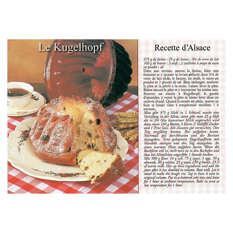 Postkarte Rezept des Kugelhopf