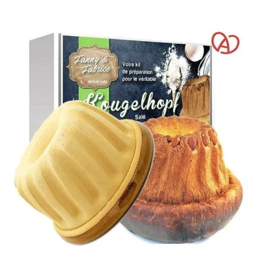 Kit de Préparation Kougelhopf Salé avec Moule à Kougelhopf Uni 21 cm