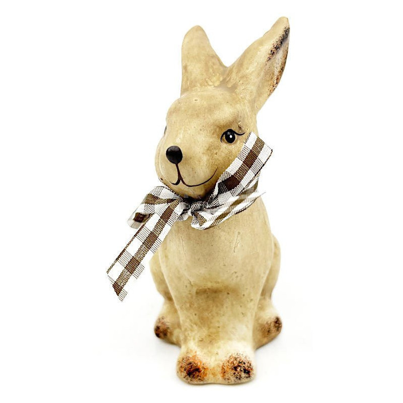 Lapin en Céramique décoratif assis avec rafia