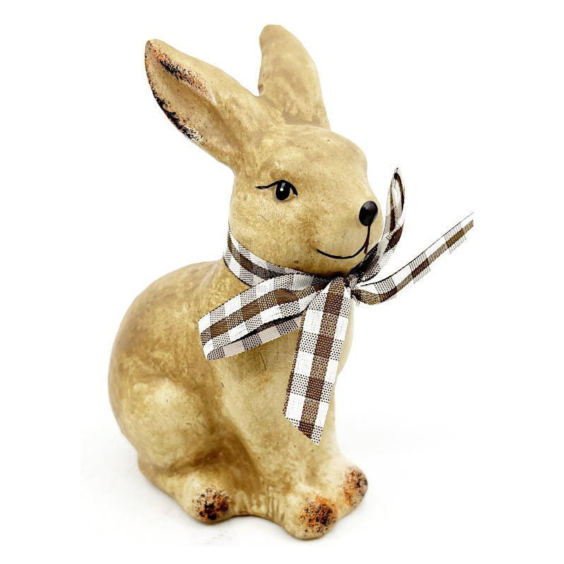 Lapin en Céramique décoratif assis avec rafia