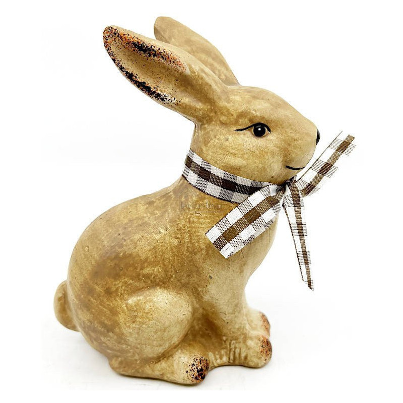 Lapin en Céramique décoratif assis avec rafia