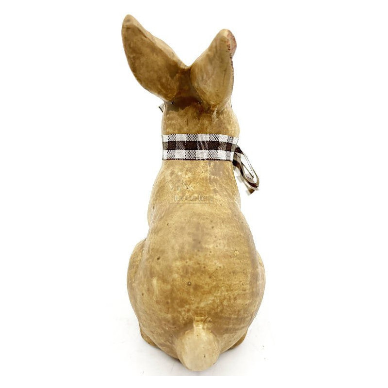 Lapin en Céramique décoratif assis avec rafia