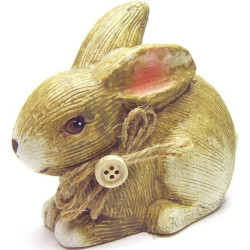 Lapin décoratif assis en Céramique note champêtre