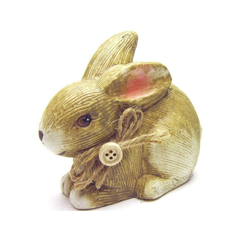 Lapin décoratif assis en Céramique note champêtre